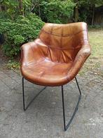 Leer eetkamerstoel, Huis en Inrichting, Stoelen, Ophalen, Bruin, Leer, Zo goed als nieuw