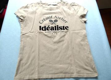 Leuk beige tshirt met zwarte opdruk van Costes , mt XS beschikbaar voor biedingen