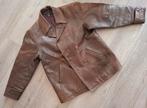 Vintage lederen herenjas, Kleding | Heren, Jassen | Winter, Ophalen of Verzenden, Zo goed als nieuw, Maat 52/54 (L), Bruin
