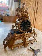 Antieke Franse pendule met beeld Jullien A Paris, Ophalen of Verzenden