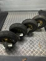 Zwenkwielen op lucht banden, Doe-het-zelf en Verbouw, Zwenkwielen, Ophalen, Zo goed als nieuw