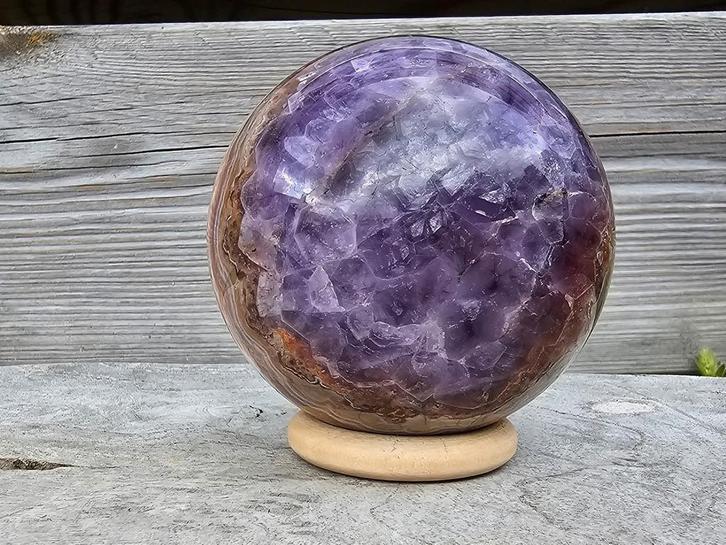 Prachtige amethist agaat bol 70 mm, Verzamelen, Mineralen en Fossielen, Ophalen of Verzenden