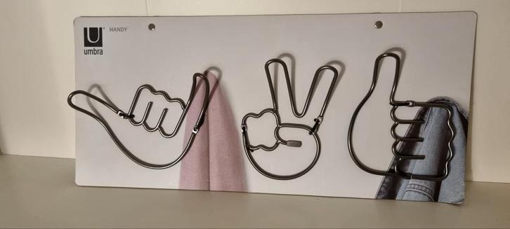 [VERKOCHT] Umbra Handy wandhaken in de vorm van handen, Huis en Inrichting, Woonaccessoires | Kapstokken, Zo goed als nieuw, Wandhaken