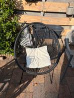 2x Zwarte rotan Acapulco Stoel, Tuin en Terras, Ophalen, Zo goed als nieuw, Kunststof