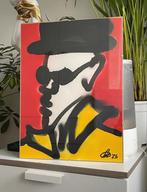 Graffiti kunst schilderij “Just a chill guy” met lijst, Verzenden