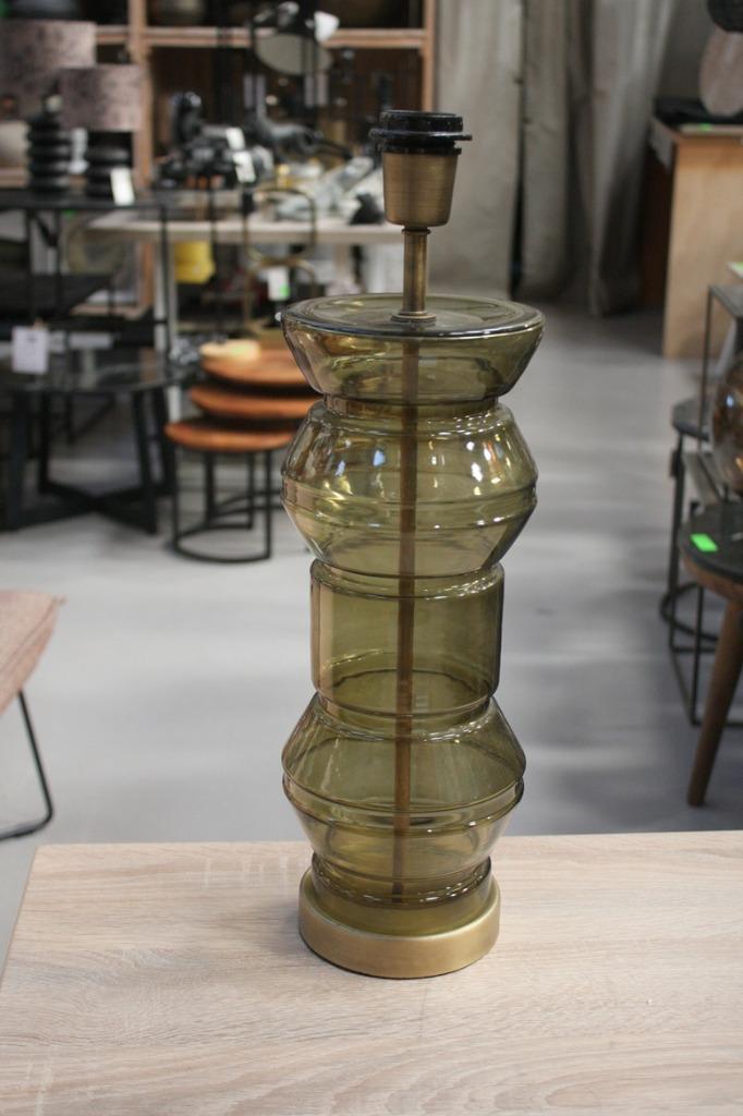 Tafellamp lampvoet PAKHA Light & Living groen glas, Huis en Inrichting, Lampen | Tafellampen, Zo goed als nieuw, Minder dan 50 cm