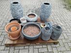 Grote vazen bloembak bloempot windlicht teracotta pot, Tuin en Terras, Bloempotten, Ophalen, Gebruikt, Rond, Tuin