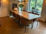 Eiken eettafel 290 cm met RVS onderstel en 7 Bronx71 stoelen, Huis en Inrichting, Tafels | Eettafels, Ophalen, Eikenhout, 200 cm of meer