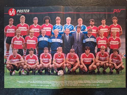 Oude poster PSV jaren '80 met o.a. Gullit, Verzamelen, Sportartikelen en Voetbal, Zo goed als nieuw, Poster, Plaatje of Sticker