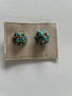 Oorbellen vintage ( geen stekers) met turquoise, Ophalen of Verzenden, Zo goed als nieuw, Blauw, Overige materialen