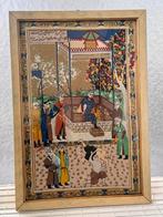Schilderij Perzie Iran zijde goud antiek Persia, Antiek en Kunst, Kunst | Niet-Westerse kunst, Verzenden