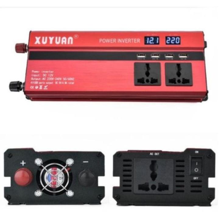 XUYUAN 12V 230V omvormer 2000W, 2 stopcontact + 4 USB, n, Auto-onderdelen, Accu's en Toebehoren, Universele onderdelen, Nieuw