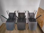 Set van 6 grijze eetkamerstoelen, Huis en Inrichting, Ophalen, Zo goed als nieuw, Metaal, Vijf, Zes of meer stoelen