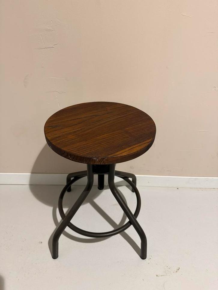Decoratieve Draaikruk - Industrieel Design, Huis en Inrichting, Stoelen, Zo goed als nieuw, Eén, Hout, Metaal, Bruin, Ophalen