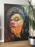 Expressionistisch Portret - Olieverf op doek, Antiek en Kunst, Ophalen
