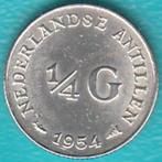 Nederlandse Antillen 1/4 gulden (25 c) 1954 Juliana zilver, Postzegels en Munten, Munten | Nederland, Zilver, Ophalen of Verzenden