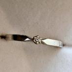 Witgouden Ring met Diamant, Wit, Ophalen of Verzenden, Zo goed als nieuw, 17 tot 18