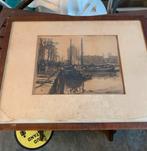 Ets mooie oude ets van het Witte Huis Rotterdam, Antiek en Kunst, Kunst | Etsen en Gravures, Ophalen of Verzenden