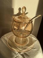 Antiek bowlstel, glazen lepel, feesttafel, kerst, Ophalen of Verzenden