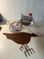 kippen mandjes en bordje - ei mandjes, Antiek en Kunst, Ophalen of Verzenden