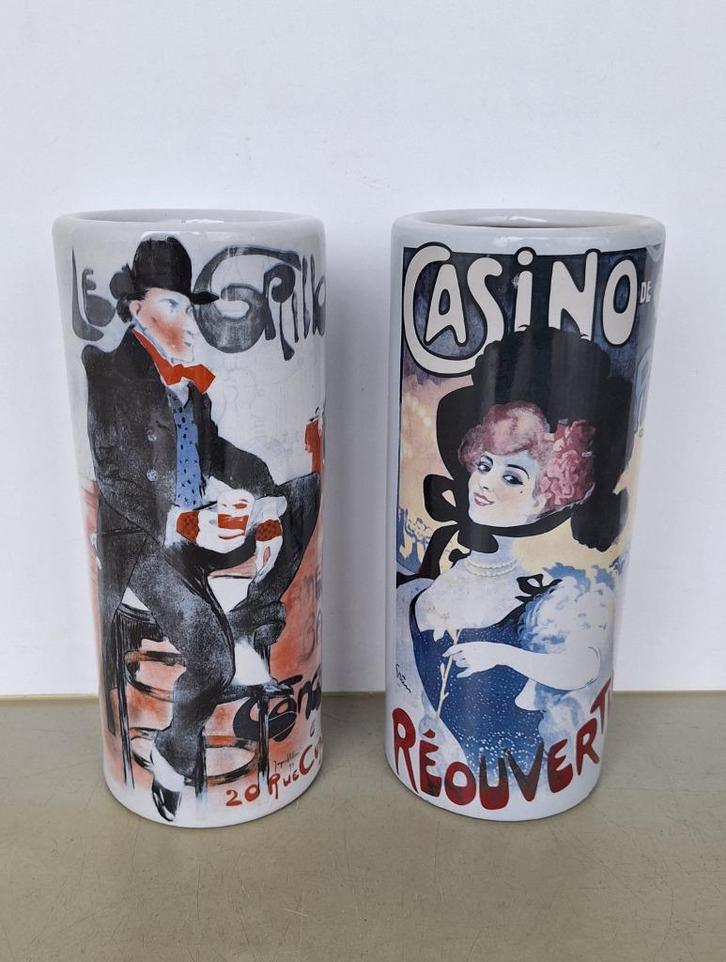 retro keramiek steengoed paraplu-bak vintage vaas h= 32,5cm, Huis en Inrichting, Woonaccessoires | Paraplubakken, Gebruikt, Overige materialen