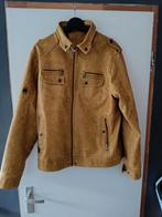 Gele stoere leren jas maat XL, Ophalen of Verzenden, Zo goed als nieuw, Maat 56/58 (XL), Geel