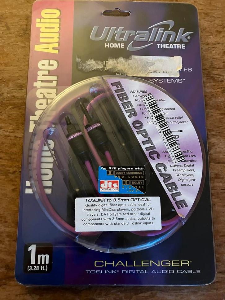 Ultralink (XLO) Toslink to 3.5mm Optical Audio Cable 100cm, Audio, Tv en Foto, Audiokabels en Televisiekabels, Nieuw, Optische kabel