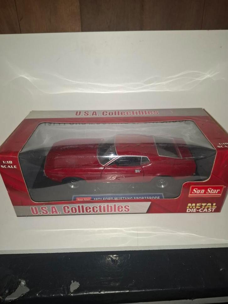 Ford Mustang sportsroof 1971, Hobby en Vrije tijd, Modelauto's | 1:18, Zo goed als nieuw, Sun Star, Ophalen of Verzenden