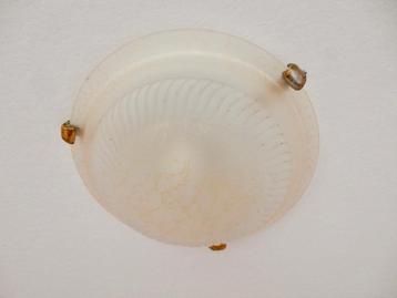 vintage plafonnière plafondlamp glas gematteerd 30 cm beschikbaar voor biedingen