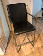 6 Leerlook Barkrukken - Hoogte 142cm, Huis en Inrichting, Barkrukken, Ophalen of Verzenden, 90 cm of meer, Metaal, Gebruikt