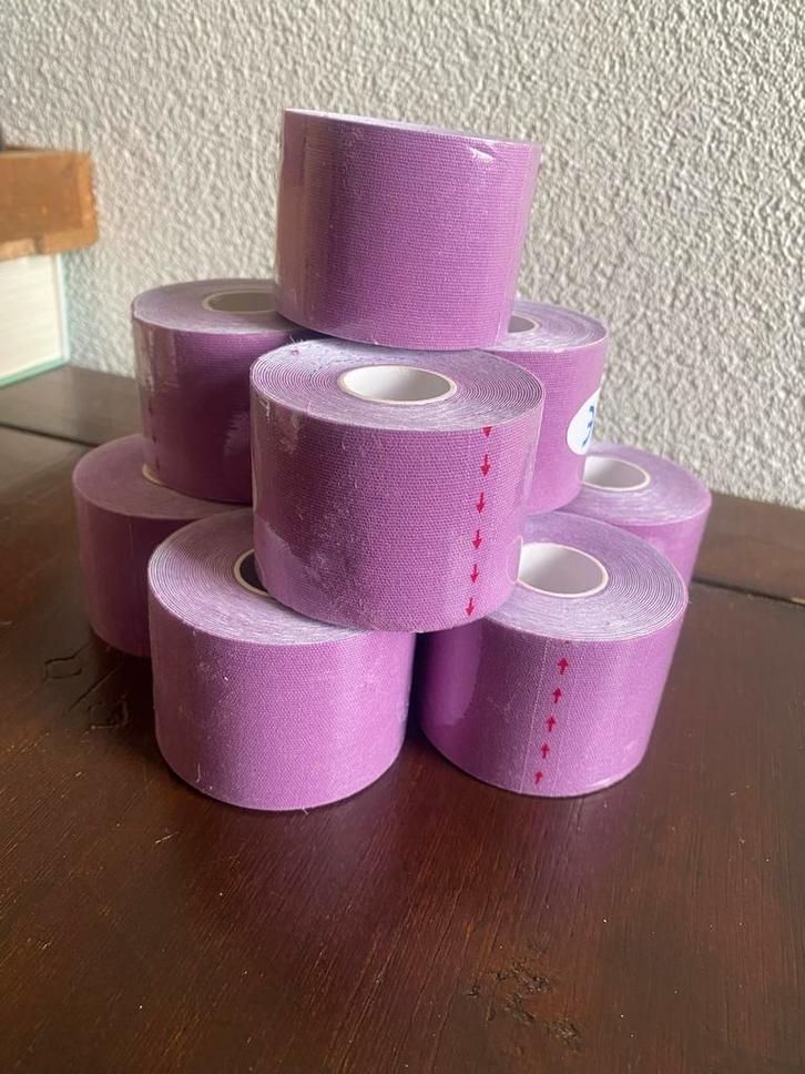 Nieuw 9 rollen kinesiotape, paars, 5cm x 5m, Sport en Fitness, Gezondheidsproducten en Wellness, Nieuw, Overige typen, Ophalen of Verzenden