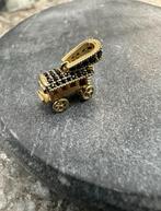Gouden Woonwagen Bedel met Onyx, Ophalen of Verzenden, Zo goed als nieuw, Goud
