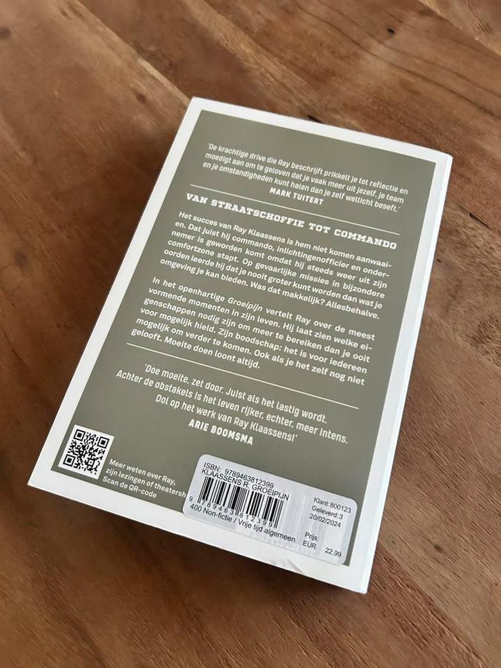 Groei Pijn - Ray Klaassens, Boeken, Biografieën, Gelezen, Overige, Ophalen of Verzenden