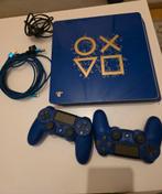 Sony PlayStation 4 blue days of play console 500GB, Ophalen of Verzenden, Zo goed als nieuw, Met 2 controllers, Original
