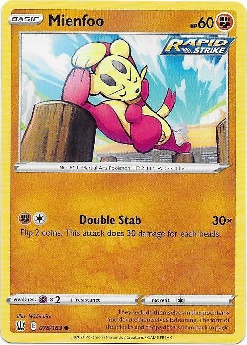 Battle Styles,  Mienfoo [common] 76/163, Verzenden, Nieuw, Losse kaart