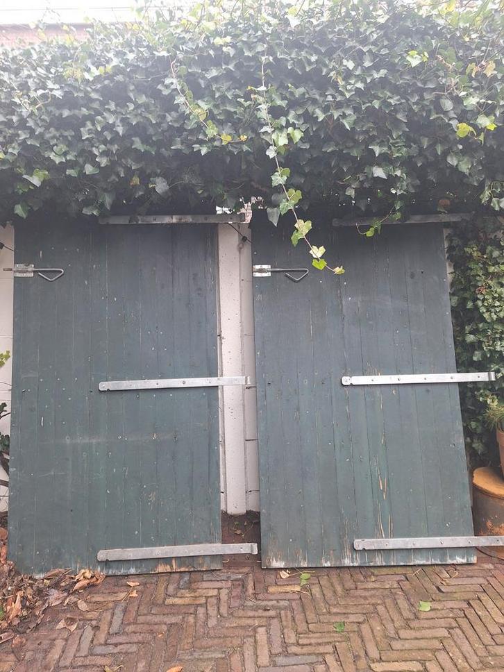Houten Garagedeuren - Schuur, Garage, Stal, Doe-het-zelf en Verbouw, Deuren en Horren, Gebruikt, Garagedeur, Minder dan 200 cm