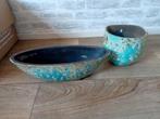Wand- en ovale pot- woonaccessoires, Ophalen, Overige materialen, Gebruikt, Blauw