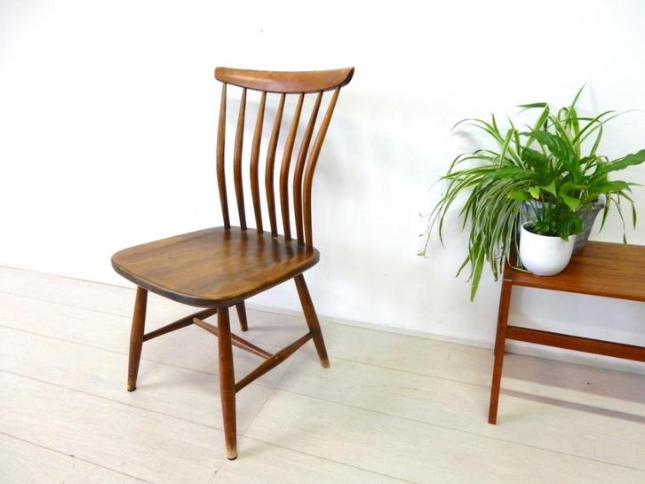 retro vintage stoel Akerblom spijlenstoel jaren 50 zweden, Huis en Inrichting, Stoelen, Gebruikt, Eén, Hout, Ophalen of Verzenden