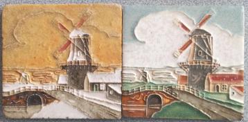 Porceleyne Fles metsel clois. tegel : Molen + brug beschikbaar voor biedingen