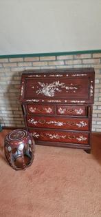Aparte secretaire kast ingelegd met paarlemoer en kruk, Ophalen, Zo goed als nieuw