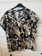G-maxx zwarte top met bruin beige bladmotief maat XL, Verzenden, Zwart, Maat 46/48 (XL) of groter, Zo goed als nieuw
