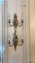Paar antieke bronzen wandlampen 50 cm hoog, Ophalen