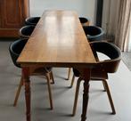 6 walnoten eetkamerstoelen, Huis en Inrichting, Ophalen, Zwart, Zo goed als nieuw, Vijf, Zes of meer stoelen