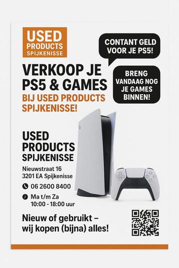 Verkoop je PS5 & Games bij Used Products Spijkenisse! beschikbaar voor biedingen