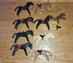 Oude(re) Playmobil paarden, poppetjes, auto en trailer, Ophalen of Verzenden, Gebruikt, Los playmobil