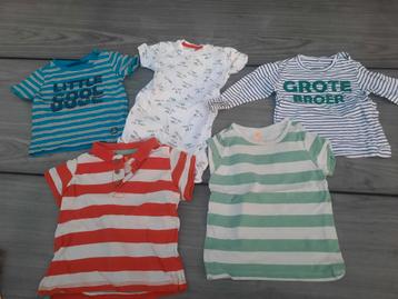 Set van 5 shirts maat 74 beschikbaar voor biedingen