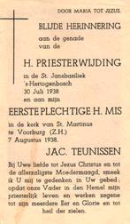 Teunissen Jac. 's-Hertogenbosch 1938 Voorburg, Ophalen of Verzenden