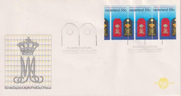 Nederland 1978 E168 K.M.A. Militair 150 jaar in strip van 3, Postzegels en Munten, Postzegels | Eerstedagenveloppen, Onbeschreven
