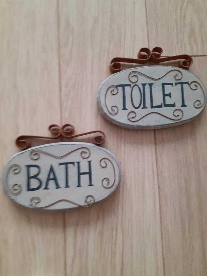 Retro deurbordjes, Huis en Inrichting, Woonaccessoires | Tekstborden en Spreuken, Gebruikt, Ophalen