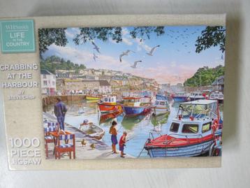 Puzzel Steve Crisp 1000 stukjes Crabbing at the harbour beschikbaar voor biedingen